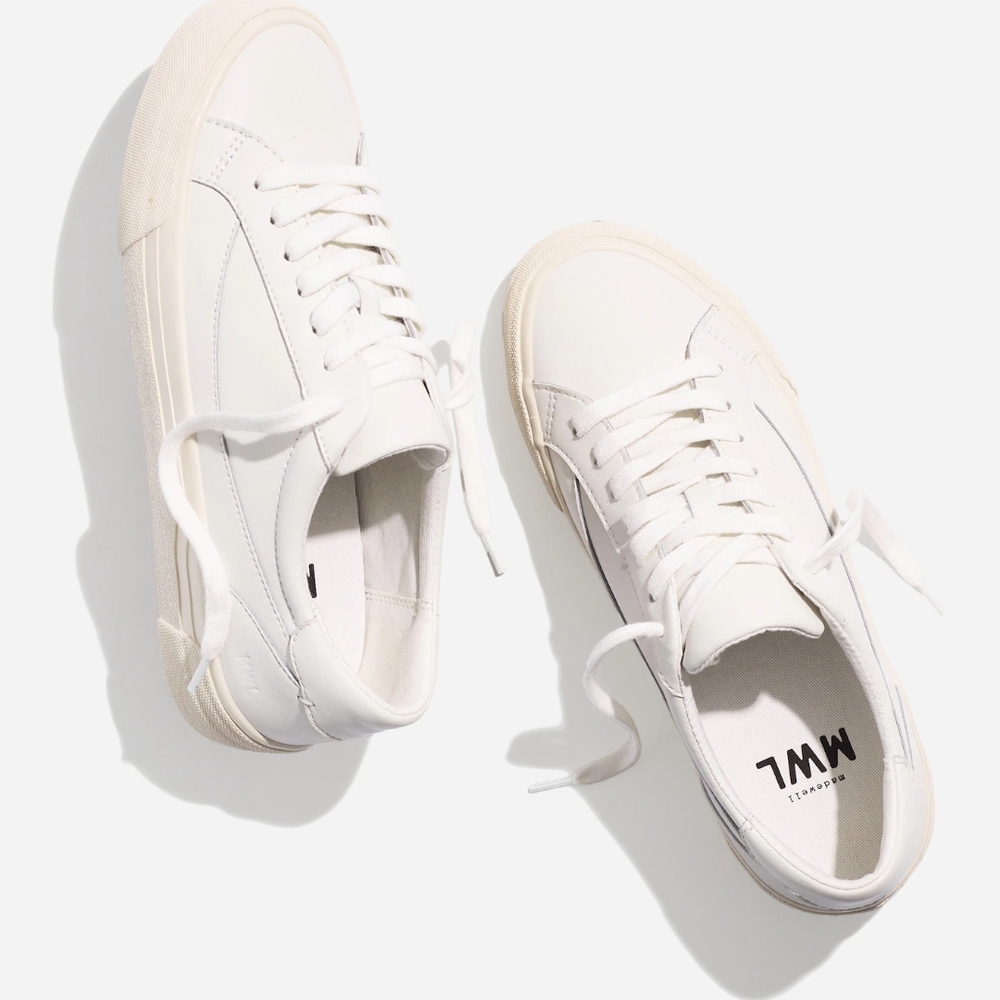 Madewell White Lowtop Sidewalk Sneakers